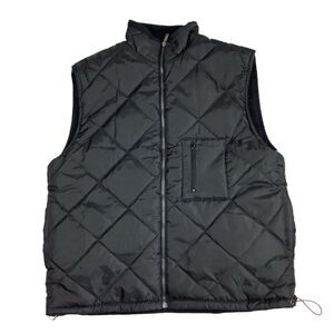 Adolfo Sport Reversible Fleece Quilted Nylon Puffer Vest Men's XL Black